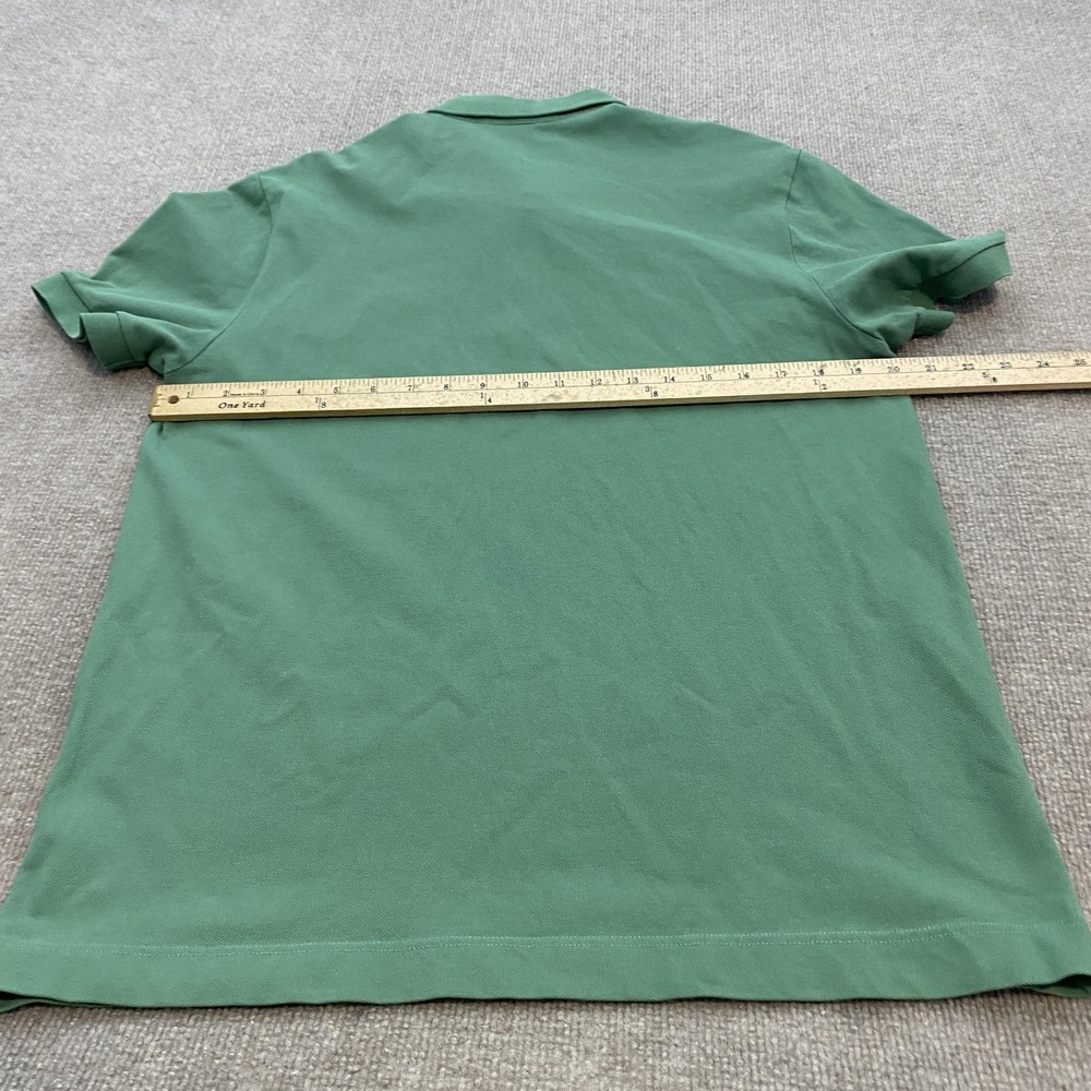 Lacoste Polo Shirt Mens Large Green Regular Fit Cotton Short Sleeve Croc Logo - Picture 7 of 10